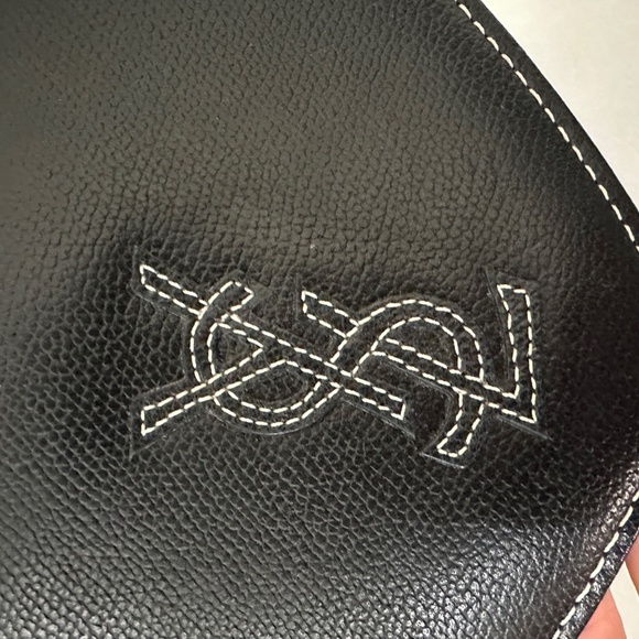 Vintage Yves Saint Laurent YSL Black Leather Top Handle With Strap - Picture 4 of 13